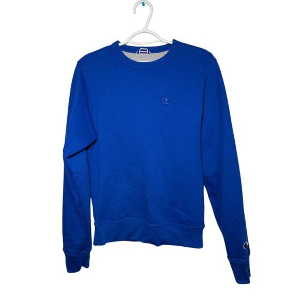 Champion‎ authentic blue crew neck sweater mens XS casual classic sporty cozy